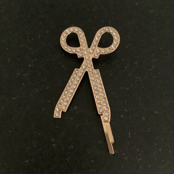 Set of 6 Pearl and Rhinestone Hair Clips Starfish Scissors Feather Design - Picture 8 of 12